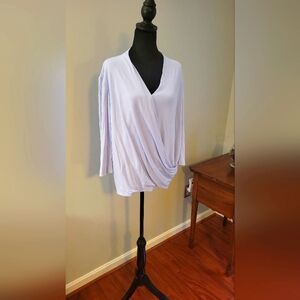 MM Lafluer pale purple wrap blouse size 2